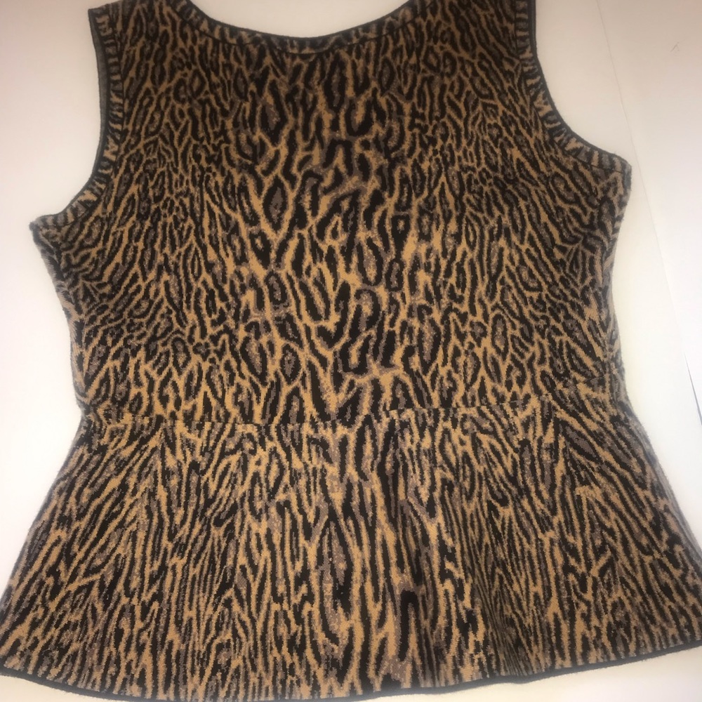 - BCBGMaxazria Leopard Peplum Top